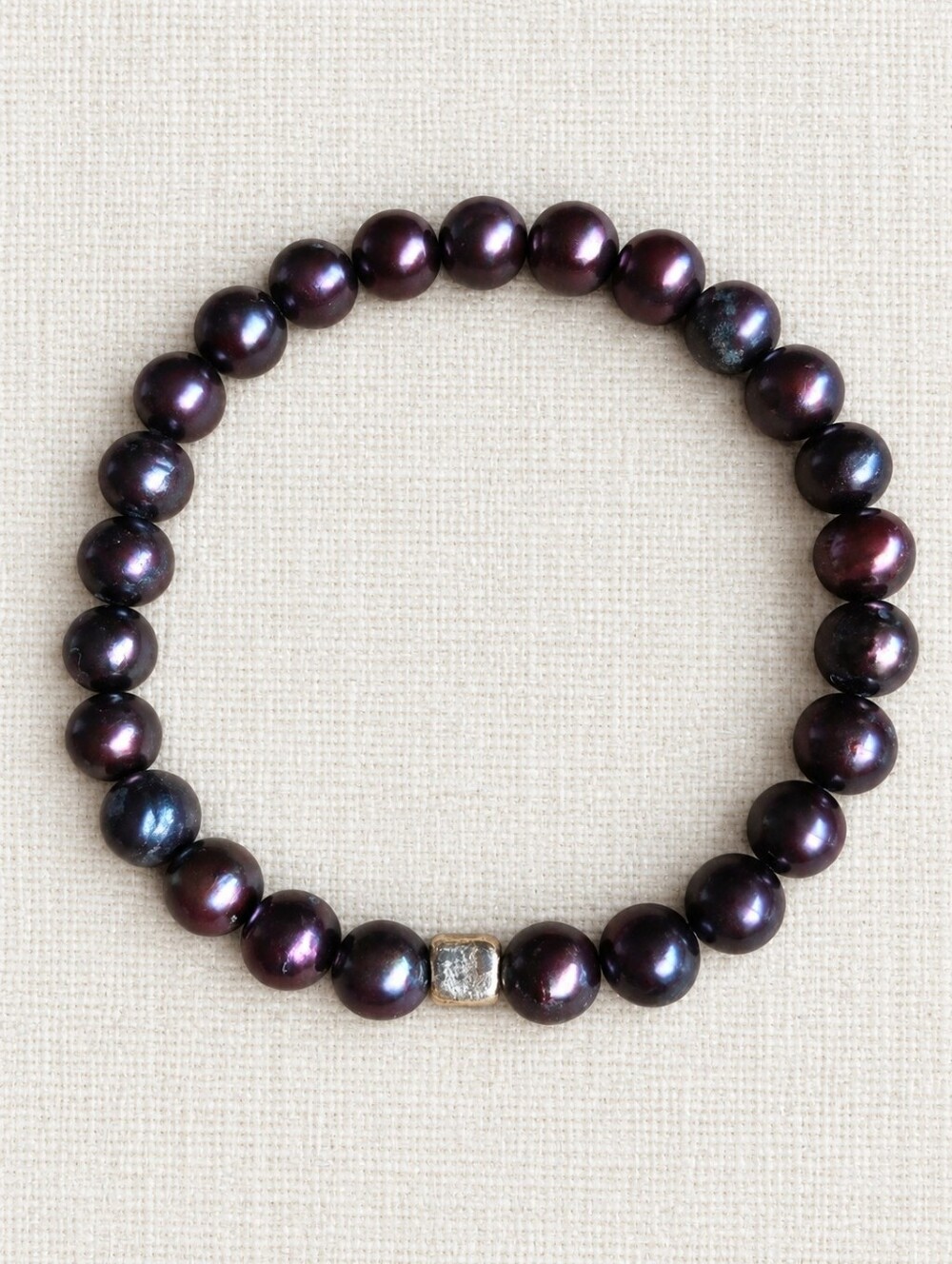 Freshwater Peacock Pearl Beaded Stretch Bracelet | Handmade